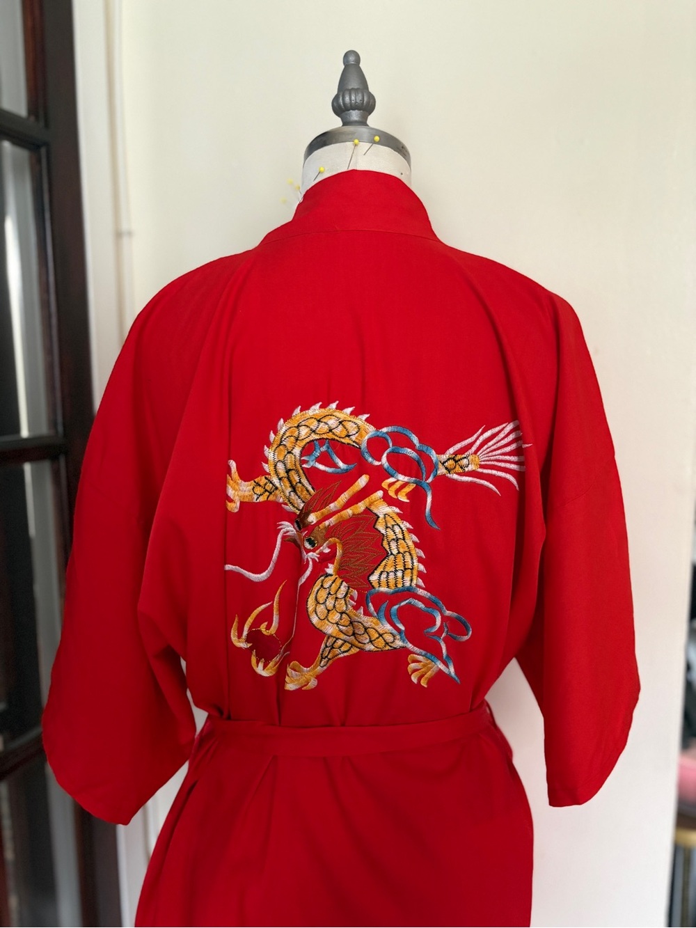 Red Embroidered Dragon Robe - Picture 6 of 6